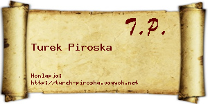 Turek Piroska névjegykártya